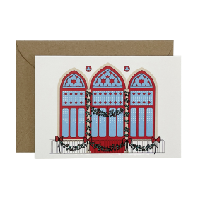 Blue Window christmas greeting card